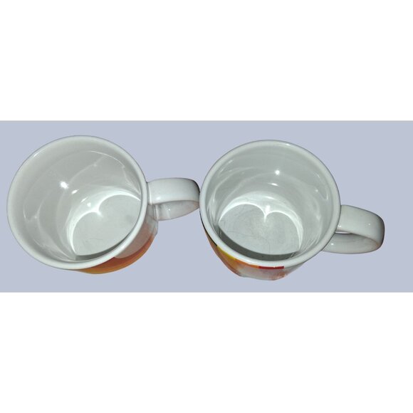 Vintage Rainbow Ceramic Coffee Mugs 1984 F.T.D.A. Set Of 2 - Picture 2 of 7